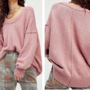 NWT- Free People Pink Tunic Sweater